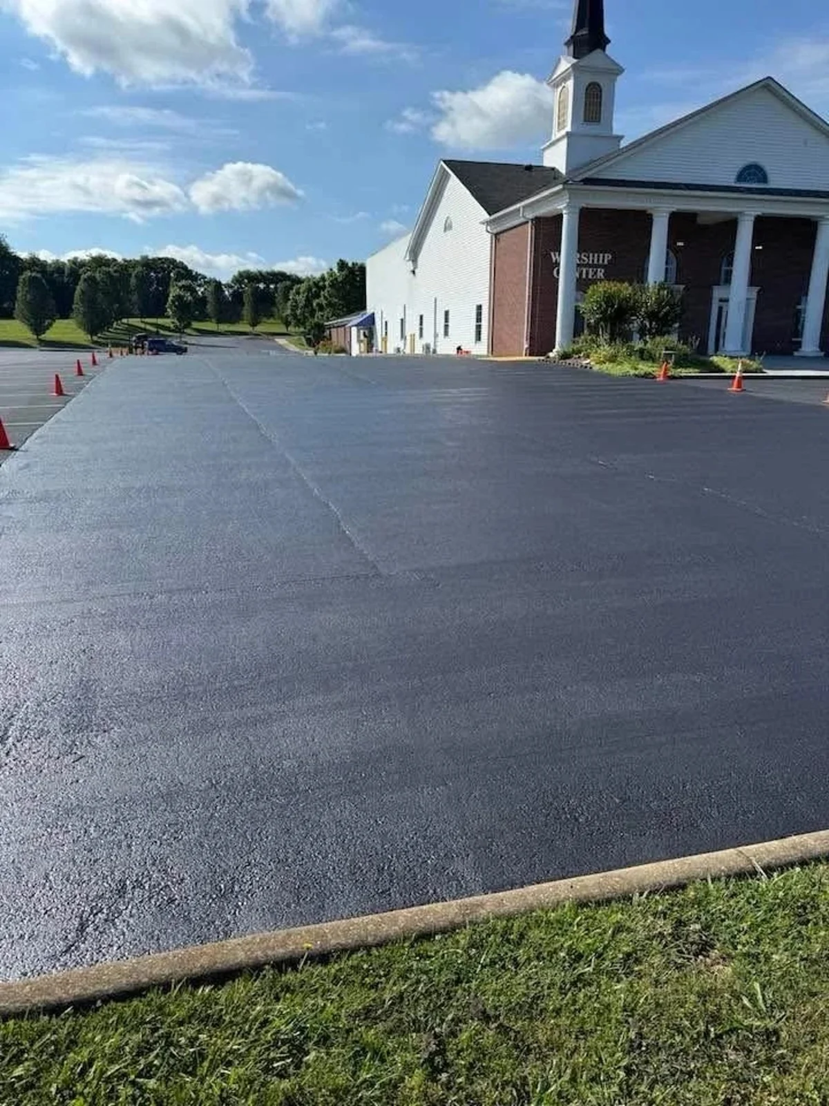 Asphalt surface beside a building