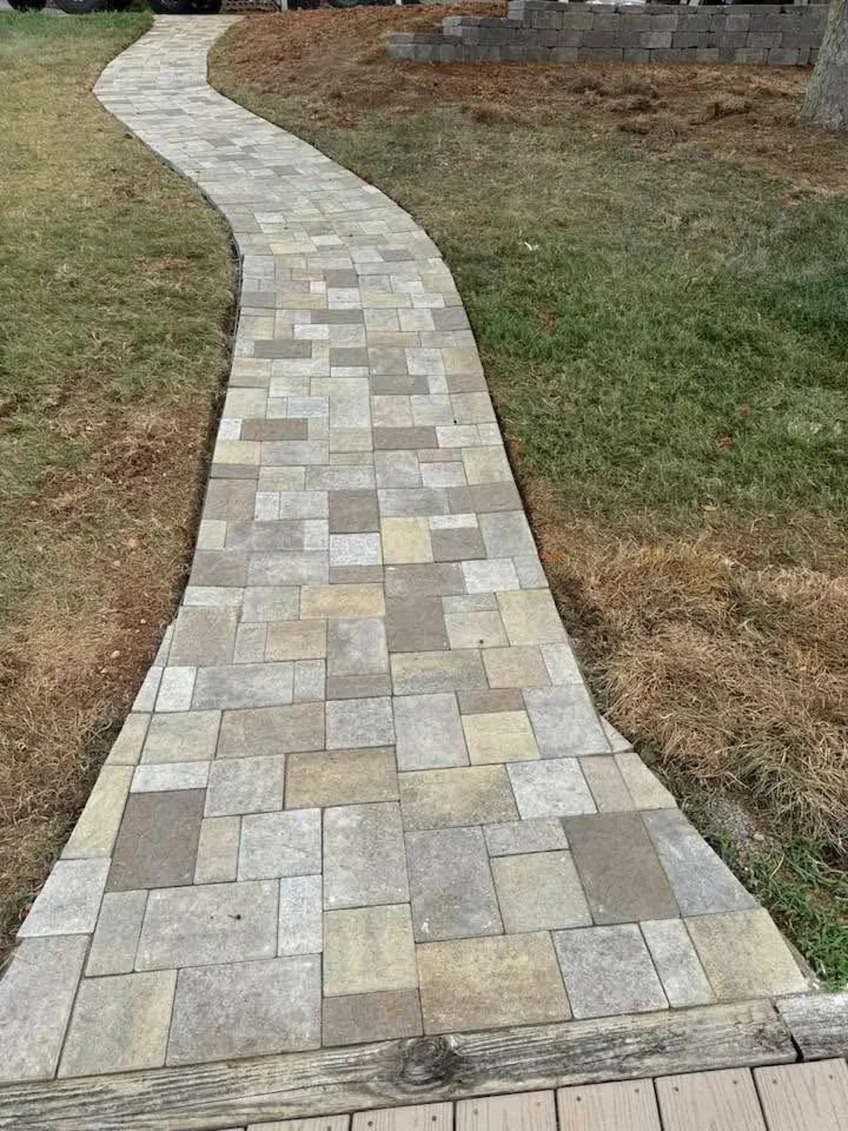 Curved paver walkway from The Lion Sealer gallery